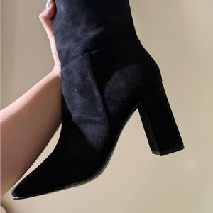 Steve Madden Black Heeled Boots with Pointed Toe